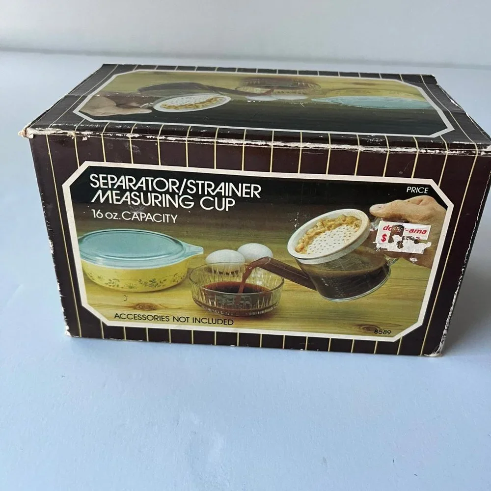 1980s Vintage Kitchen Tools Set: Separator, Strainer, Measuring Cup - Retro